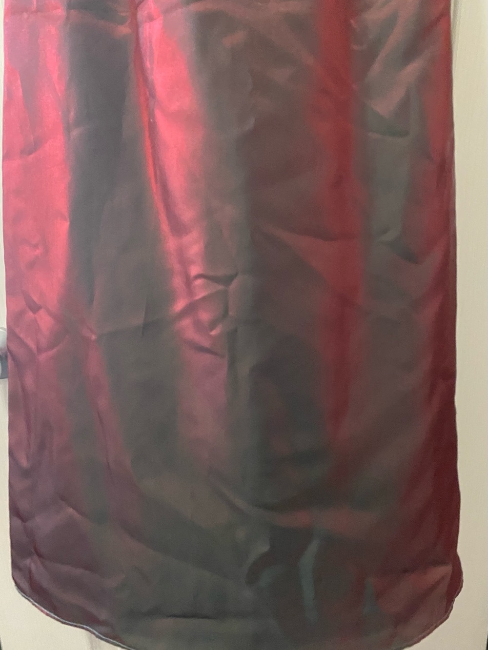 Vintage Y2K Burgandy Iridescent Liquid Satin Maxi Dress Goth Vampy Gown - Picture 5 of 12